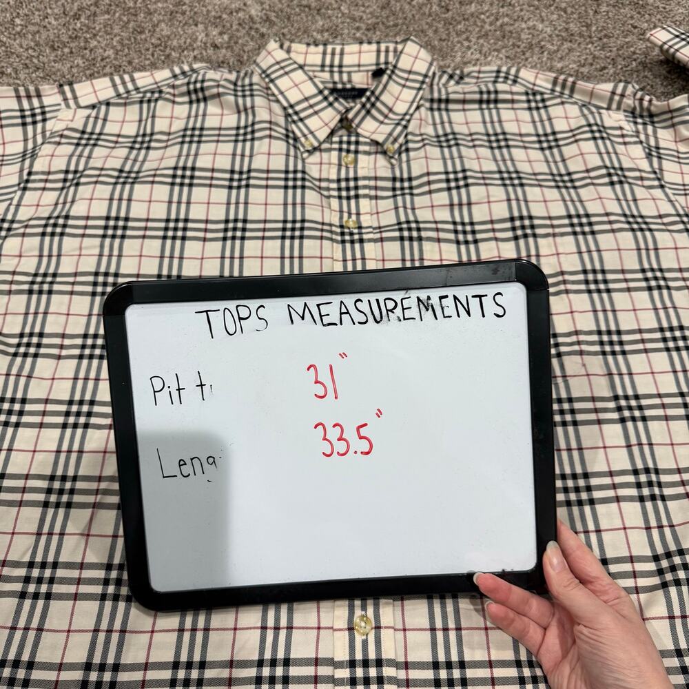 Vintage Men's Burberry London Micro Nova Check Button Up Shirt 3XL 63620 - Picture 10 of 10